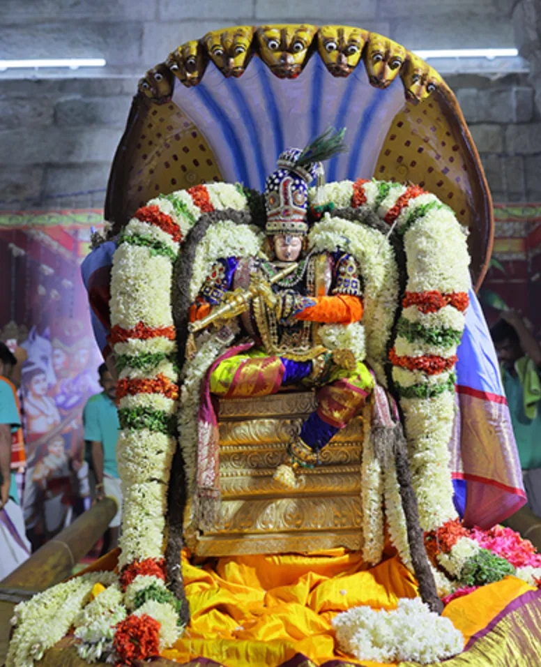 Sri Kalyana Venkateswara Swamy Appears as Venugopala Krishna on Chinna Sesha Vahanam at Narayanavanam Brahmotsavam 2026