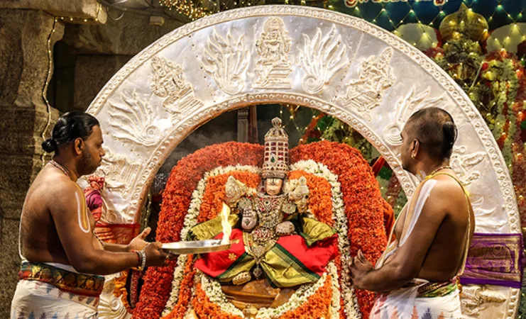 Sri Govindaraja Swamy Blesses Devotees on Surya Prabha Vahanam During Tirupati Brahmotsavam 2026