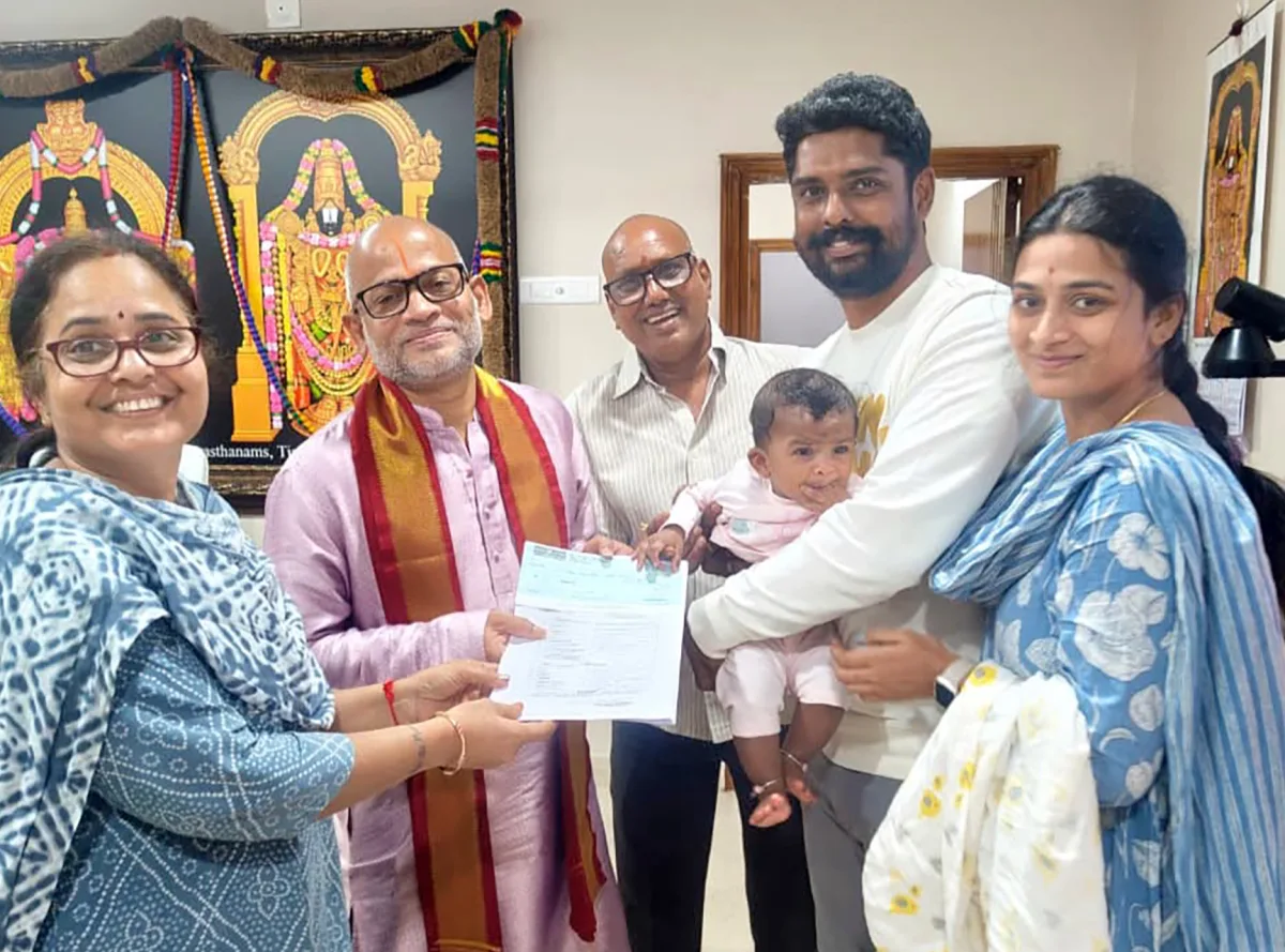 ₹10 Lakh Donated to SV Pranadana Trust in the Name of Young Devotee Darshana