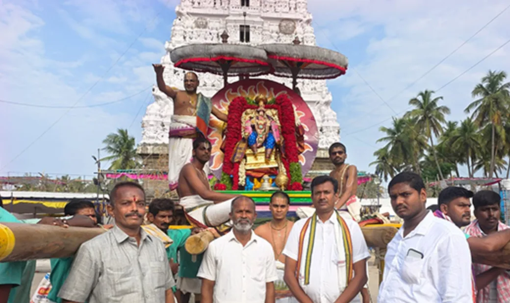 Sri Venugopala Swamy Blesses Devotees on Surya Prabha Vahanam at Karvetinagaram Brahmotsavams