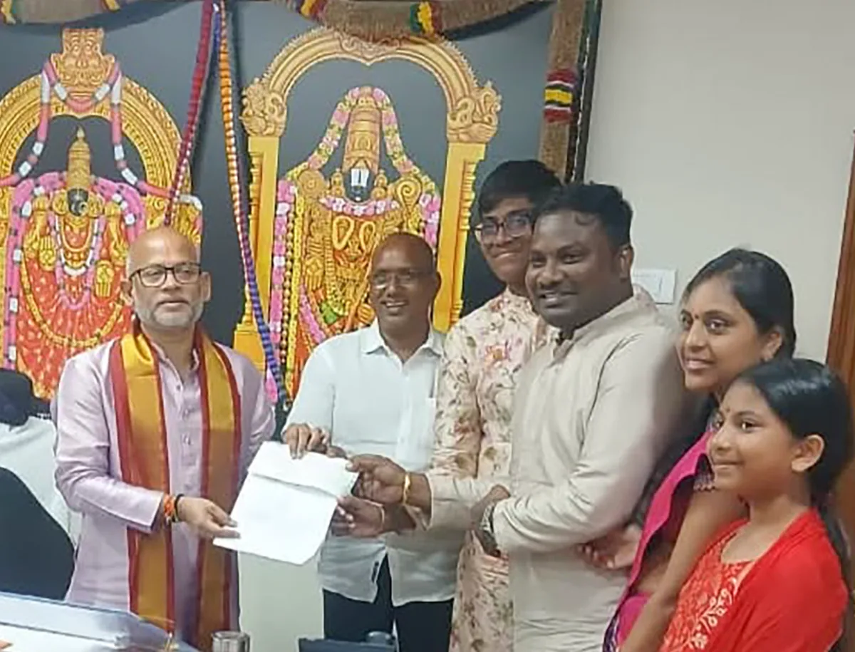 Bengaluru-Based Donor Contributes ₹11.11 Lakh to Sri Venkateswara Pranadana Trust