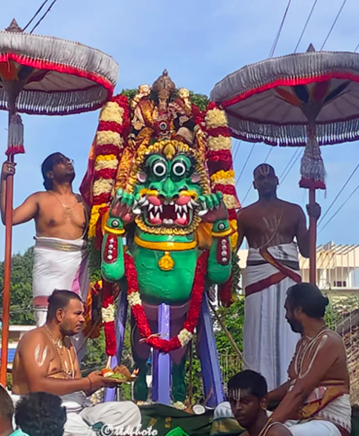 Sri Venugopala Swamy Appears as Yoga Narayana on Simha Vahanam at Karvetinagaram Brahmotsavams