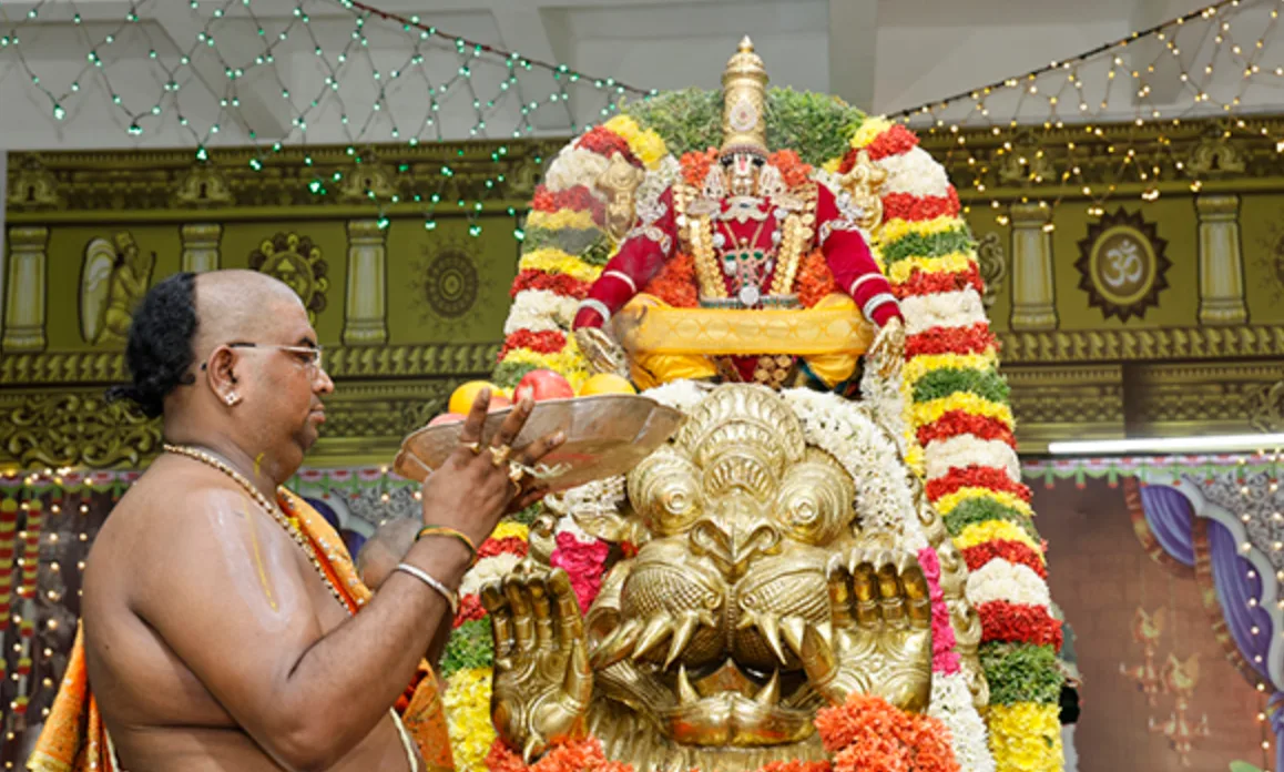 Sri Prasanna Venkateswara Swamy Appears as Yoga Narayana on Simha Vahanam at Appalayagunta Brahmotsavams