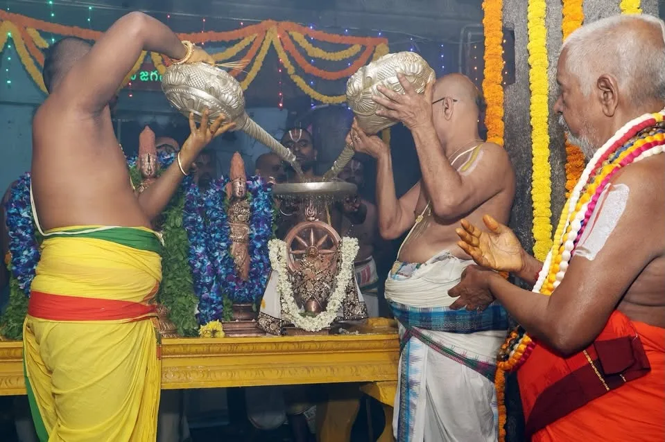 Sri Soumyanatha Swamy Brahmotsavams Conclude with Sacred Chakrasnanam at Nandaluru