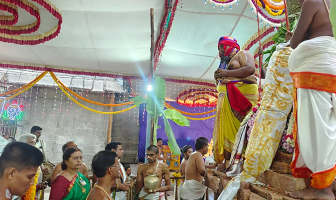 Sri Vedanarayana Swamy Brahmotsavams Begin with Grand Dhwajarohanam at Nagalapuram