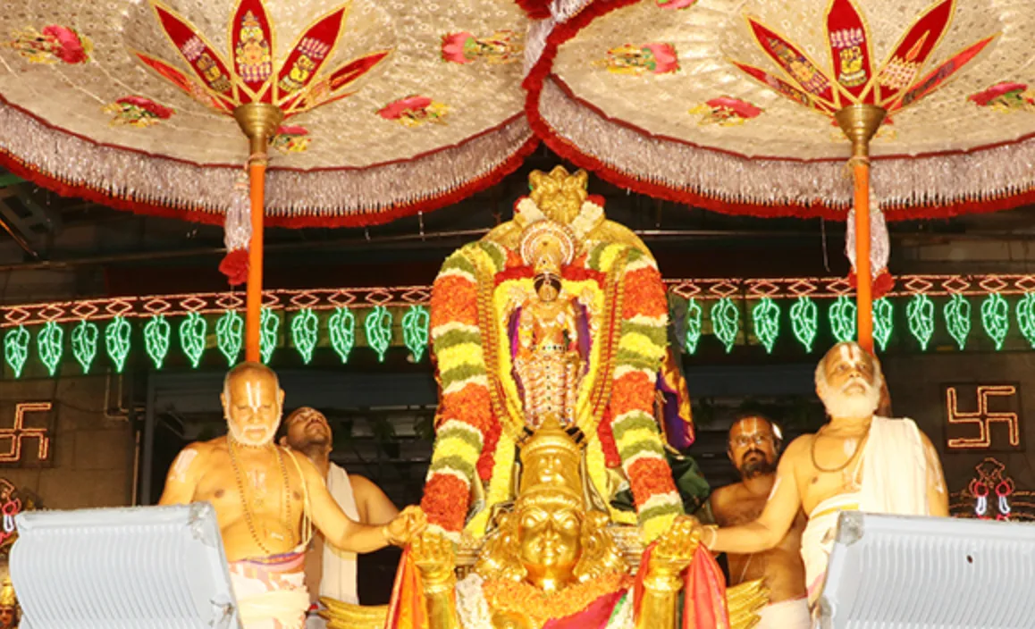 Sri Sundararaja Swamy Avatara Mahotsavams Conclude Grandly with Garuda Vahanam at Tiruchanoor