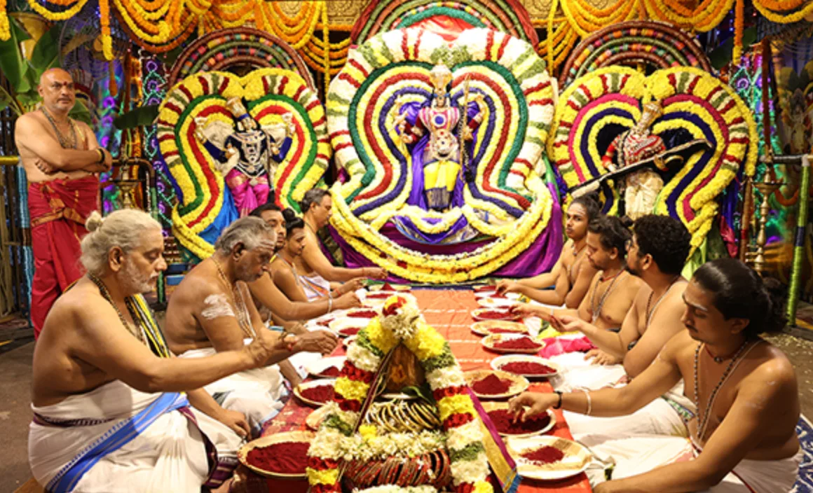 Laksha Kumkumarchana Performed at Sri Kapileswara Swamy Temple on Last Friday of Sravana