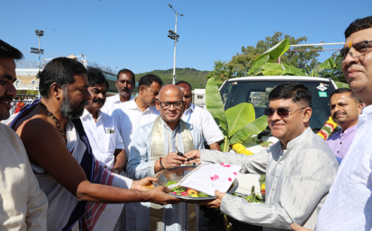 Ashok Leyland Donates Mini Truck to TTD at Tirumala