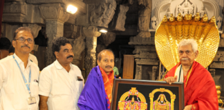 LT GOVERNOR OF J&K OFFERS PRAYERS IN TIRUMALA – J&K LG Manoj Sinha Visits Hill Shrine of Sri Venkateswara Swamy LG Manoj Sinha Visits tirumala